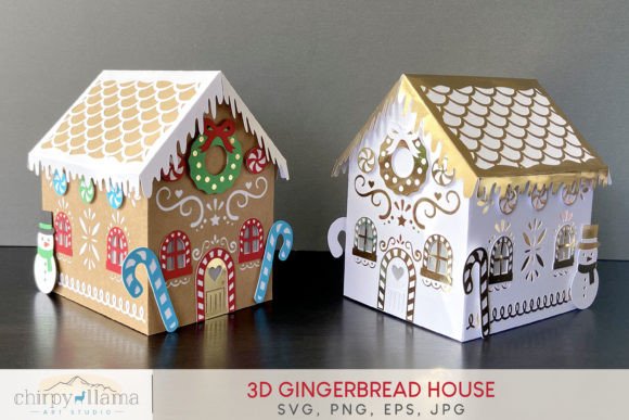 3D Gingerbread House- SVG File for 3D Houses Projects