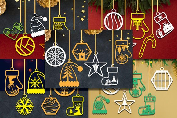 CHRISTMAS Decorations Laser Cut Bundle for Winter Amp
