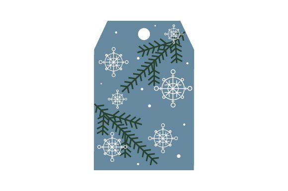 Christmas Gift Tag Label, Vintage Ephemera for Seasonal Content