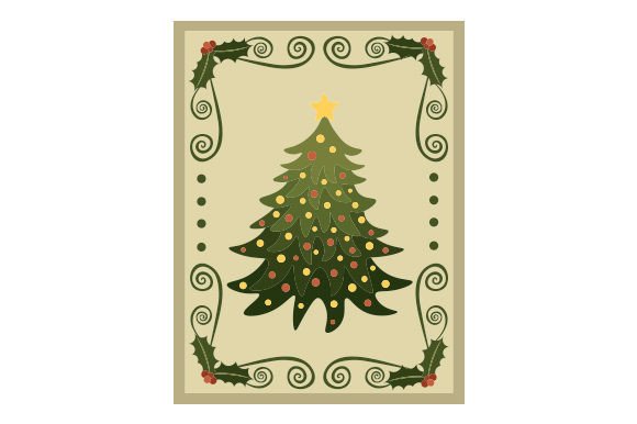 Christmas Post Card, Vintage Ephemera - Christmas Tree