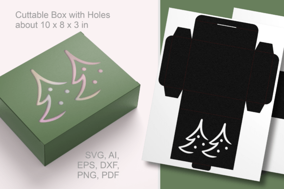 Couple of Xmas Trees Rectangular Box SVG Review for Christmas Sellers