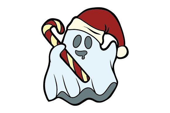 Cute Cartoon Christmas Ghost, Candy Cane Review