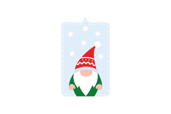 Kawaii Gift Tag - Christmas Gnome Peeping for Festive Branding