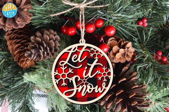 Let It Snow Ornament Laser Cutfile SVG for Winter Amp