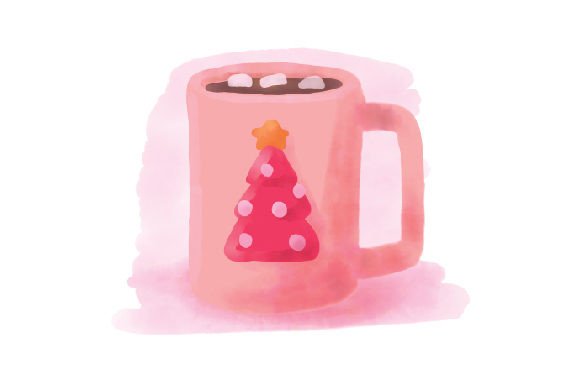 Pink Christmas - Hot Cocoa: Watercolor for Festive Branding
