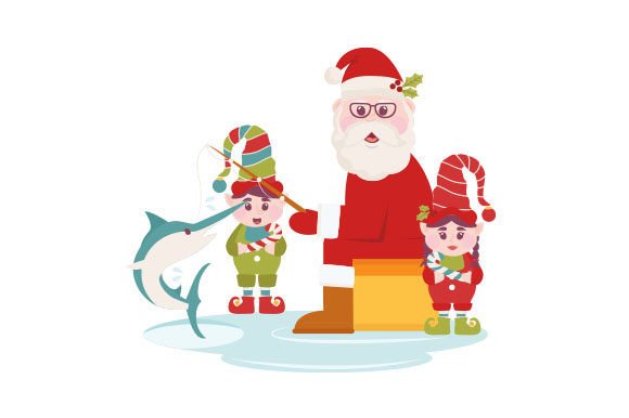 Santa Fishing with Elves - DelMarVa Christmas