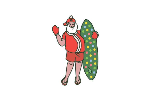 Tropical Christmas - Hawaiian Santa for Branding