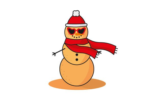 Tropical Christmas - Sand Snowman with Santa Hat Scarf