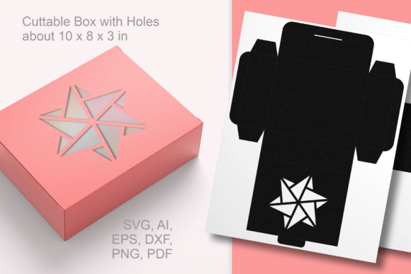 Winter Hex Star Window Rectangular Box for Gift Boxes