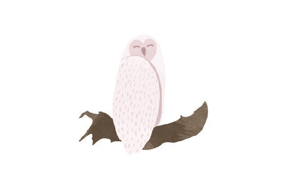 Woodland Christmas - White Owl in a Tree Branch, Watercolor