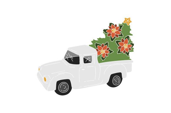 Woodland Christmas - White Truck with Christmas Tree