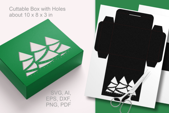 X-mas Trees Rectangular Favor Box for Christmas Projects